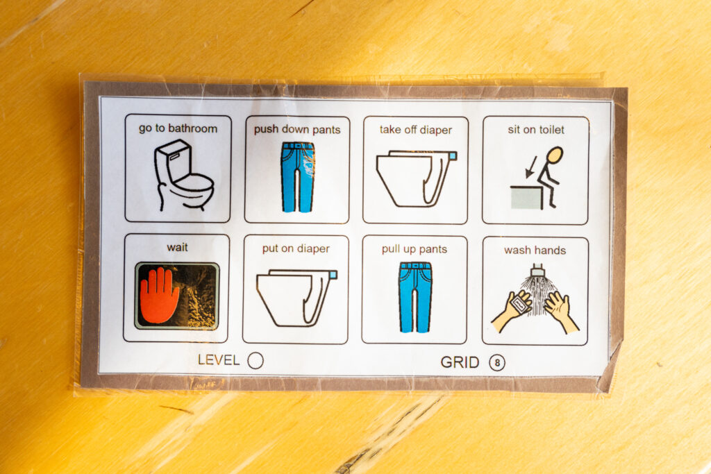 visual of a mini routine for toilet training